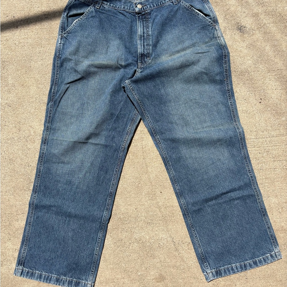 Structure Relaxed Fit Blue Jeans